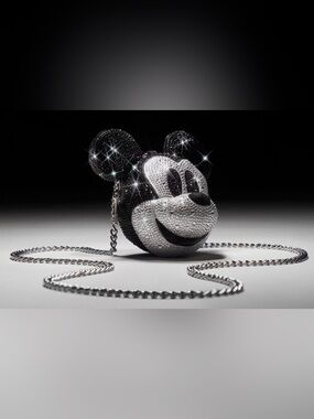 Disney Black and White Crystal Mickey Ear Mini Bag